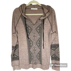 LOLA GRACE HOODIE TEE TOP SIZE XL AZTEC PRINT